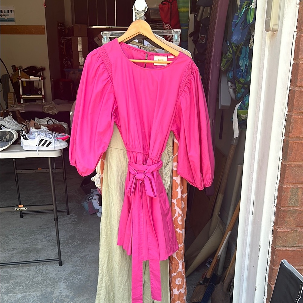 Maeve Pink Long Sleeve Dress (Anthropologie)